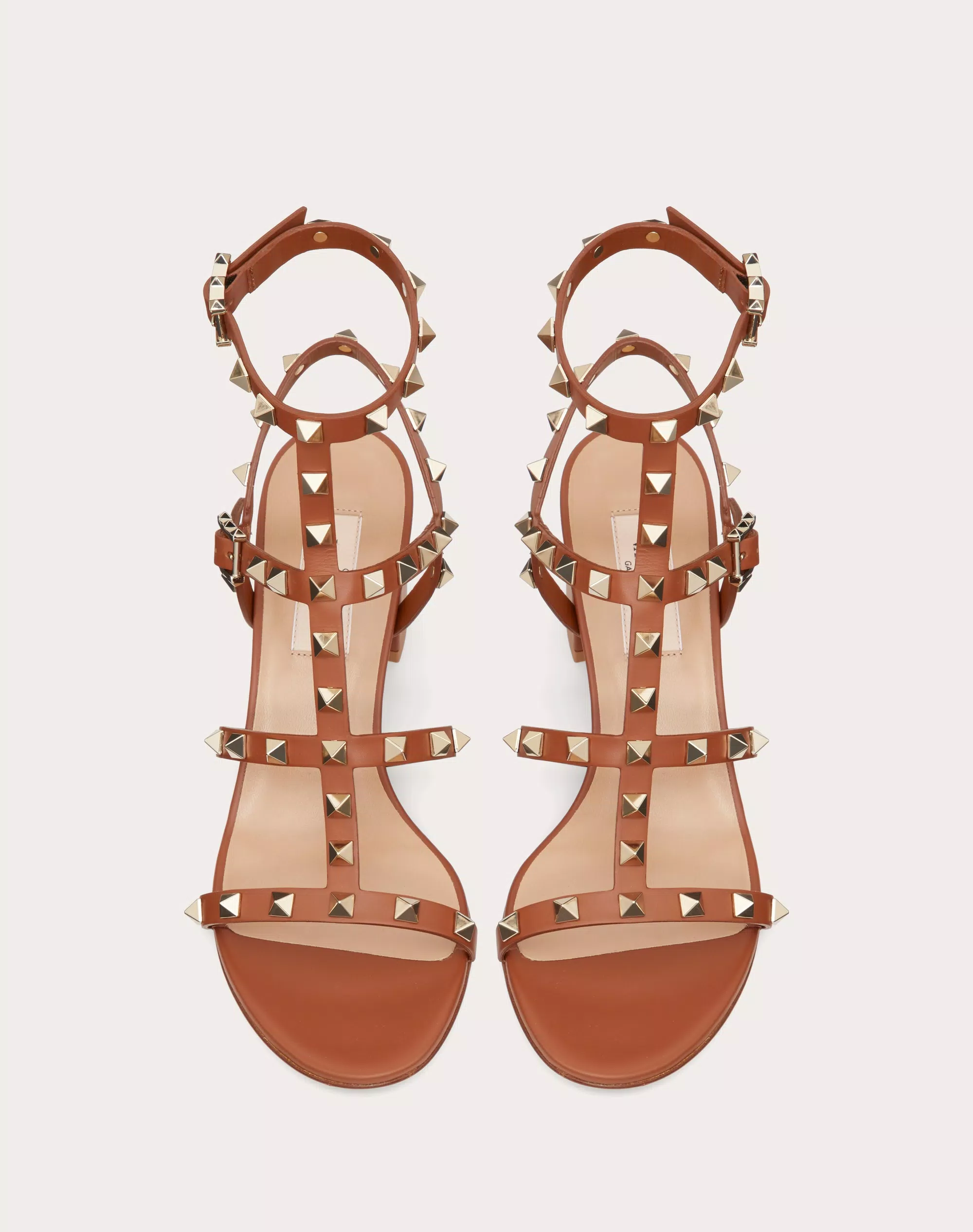 ROCKSTUD CALFSKIN ANKLE STRAP SANDAL 60 MM